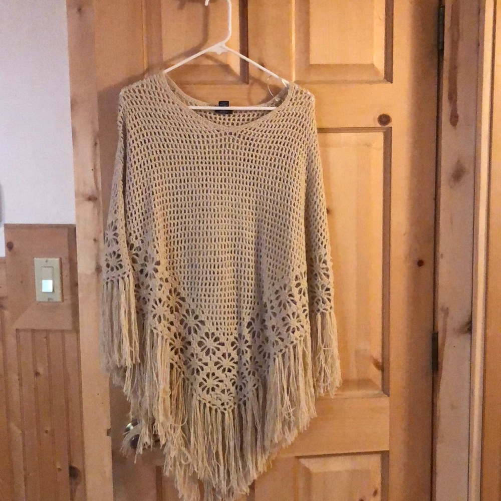 Knit poncho